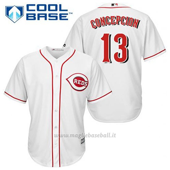 Maglia Baseball Uomo Cincinnati Reds Dave Concepcion 13 Bianco 1ªCool Base